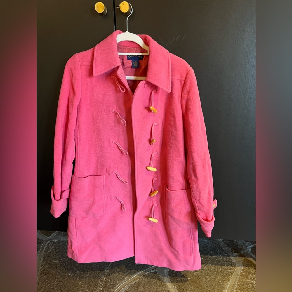 Charter Club Pink Wool Trench Coat